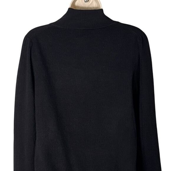 J. Crew Everyday Tie Neck Keyhole Cashmere Sweater Black Size M - Picture 10 of 11